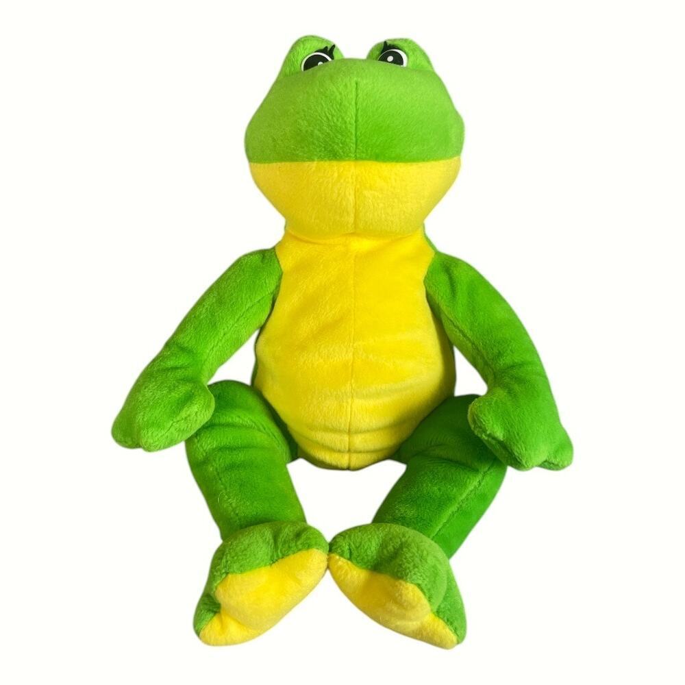 Vintage Gund “Flash” Green & Yellow 13” Frog Plush - Picture 6 of 6